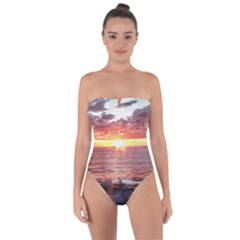 Tropical Sunset Tie Back One Piece Swimsuit by StarvingArtisan