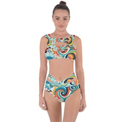 Wave Waves Ocean Sea Abstract Whimsical Bandaged Up Bikini Set  by Jancukart