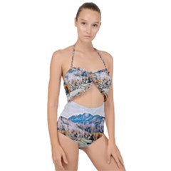 Trentino Alto Adige, Italy  Scallop Top Cut Out Swimsuit by ConteMonfrey