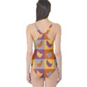 Chickens Pixel Pattern - Version 1a One Piece Swimsuit View2
