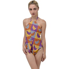 Chickens Pixel Pattern - Version 1a Go With The Flow One Piece Swimsuit by wagnerps