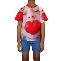 Strawberry Love Kids  Short Sleeve Swimwear by StarvingArtisan