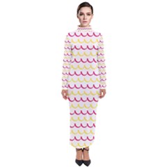 Pattern Waves Turtleneck Maxi Dress by artworkshop