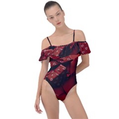 Valentines Gift Frill Detail One Piece Swimsuit
