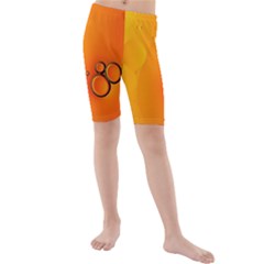 Wallpaper Liquid Bubbles Macro Orange Bright Kids  Mid Length Swim Shorts by artworkshop
