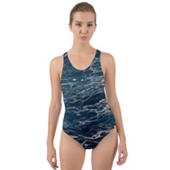 Water Sea Cut-out Back One Piece Swimsuit