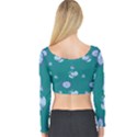 Floral-seamless-pattern Long Sleeve Crop Top View2