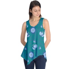 Floral-seamless-pattern Sleeveless Tunic