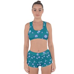 Floral-seamless-pattern Racerback Boyleg Bikini Set by zappwaits