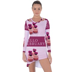 Hello February Text And Cupcakes Asymmetric Cut-out Shift Dress by artworkshop