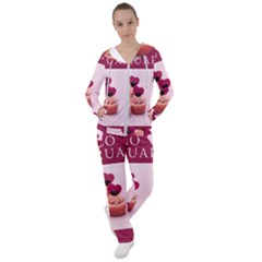 Hello February Text And Cupcakes Women s Tracksuit