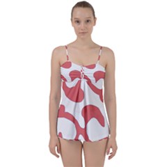 Abstract Pattern Red Swirl T- Shirt Abstract Pattern Red Swirl T- Shirt Babydoll Tankini Set by maxcute