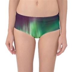 Aurora Borealis Northern Lights Nature Mid-waist Bikini Bottoms by Ravend
