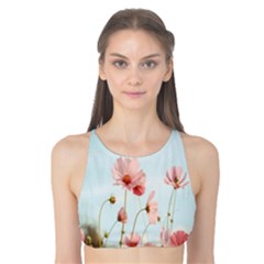 Cosmos Flower Blossom In Garden Tank Bikini Top by artworkshop