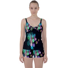 Design Microbiology Wallpaper Tie Front Two Piece Tankini by artworkshop