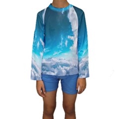 Landscape Sky Clouds Hd Wallpaper Kids  Long Sleeve Swimwear by artworkshop
