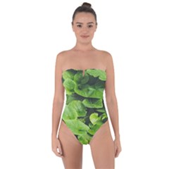 Layered Plant Leaves Iphone Wallpaper Tie Back One Piece Swimsuit by artworkshop