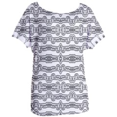 Black And White Tribal Print Pattern Women s Oversized Tee by dflcprintsclothing