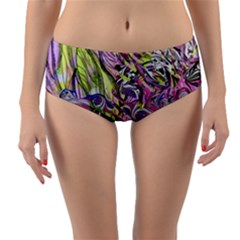 Abstract Intarsio Reversible Mid-waist Bikini Bottoms