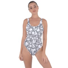 Black And White Alien Drawing Motif Pattern Bring Sexy Back Swimsuit by dflcprintsclothing