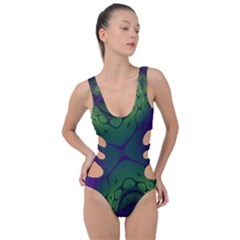 Abstract Art Fractal Side Cut Out Swimsuit by Ravend