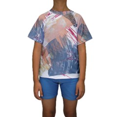 Abstract T- Shirt Abstract 40 Kids  Short Sleeve Swimwear by maxcute