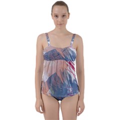 Abstract T- Shirt Abstract 40 Twist Front Tankini Set by maxcute