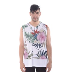 Botanical T- Shirt Botanical Delicate Frog Flowers T- Shirt Men s Basketball Tank Top