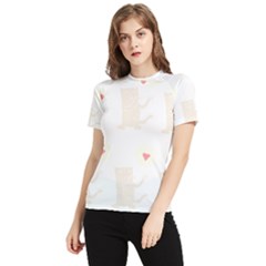 Cute Cat Pattern T- Shirt Cute Cat Pattern For Cat Lovers T- Shirt Women s Short Sleeve Rash Guard by maxcute