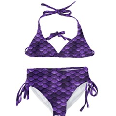 Purple Scales! Kids  Classic Bikini Set by fructosebat