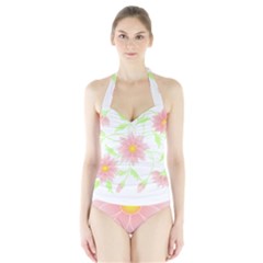 Flowers Lover T- Shirtflowers T- Shirt (5) Halter Swimsuit by maxcute