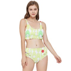 Green Peas T- Shirt Pea Pods T- Shirt Frilly Bikini Set by maxcute