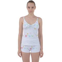 Hello Spring T- Shirt Happy Spring Yall Flowers Bloom Floral First Day Of Spring T- Shirt Tie Front Two Piece Tankini by maxcute