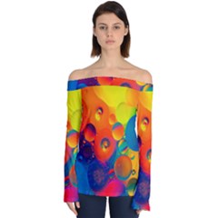 Colorfull Pattern Off Shoulder Long Sleeve Top by artworkshop