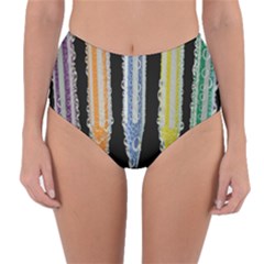 Pencil Colorfull Pattern Reversible High-waist Bikini Bottoms by artworkshop