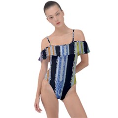 Pencil Colorfull Pattern Frill Detail One Piece Swimsuit by artworkshop