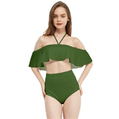 Forest Obsidian Halter Flowy Bikini Set  by HWDesign