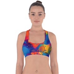 Colorfull Pattern Cross Back Hipster Bikini Top 