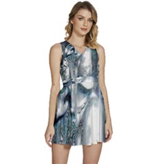 Sapphire Slime Sleeveless High Waist Mini Dress by MRNStudios