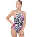 Floral Skeletons High Neck One Piece Swimsuit View1