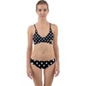 Black And White Polka Dots Wrap Around Bikini Set View1