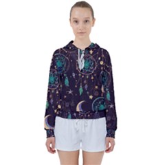 Bohemian  Stars, Moons, And Dreamcatchers Women s Tie Up Sweat by HWDesign