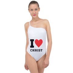 I Love Christ Classic One Shoulder Swimsuit by ilovewhateva