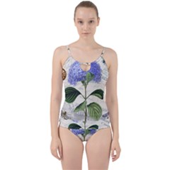 Blue Hydrangea Flower Painting Vintage Shabby Chic Dragonflies Cut Out Top Tankini Set by danenraven