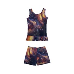 Nebula Galaxy Stars Astronomy Kids  Boyleg Swimsuit by Uceng