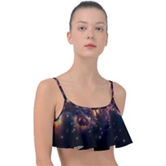 Nebula Galaxy Stars Astronomy Frill Bikini Top by Uceng