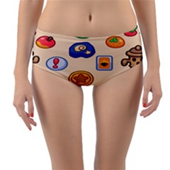 Acnh Wallpaper Reversible Mid-waist Bikini Bottoms