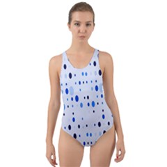 Blue Circle Pattern Cut-out Back One Piece Swimsuit by artworkshop