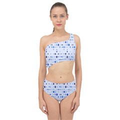 Blue Circle Pattern Spliced Up Two Piece Swimsuit by artworkshop