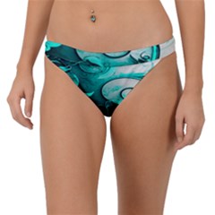 Turquoise Flower Background Band Bikini Bottoms by artworkshop